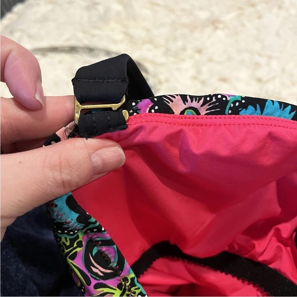 Nanette Lepore Swimsuit Womens Large Floral Pink Print Strapless Bathing - Picture 12 of 12